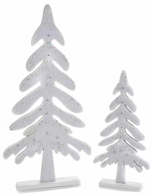 Set 2 Alberi di Natale in Legno Silver - Decorazioni Natalizie