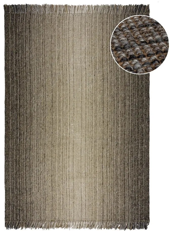 Tappeto grigio in misto iuta reversibile/tessuto a mano 80x150 cm – Flair Rugs