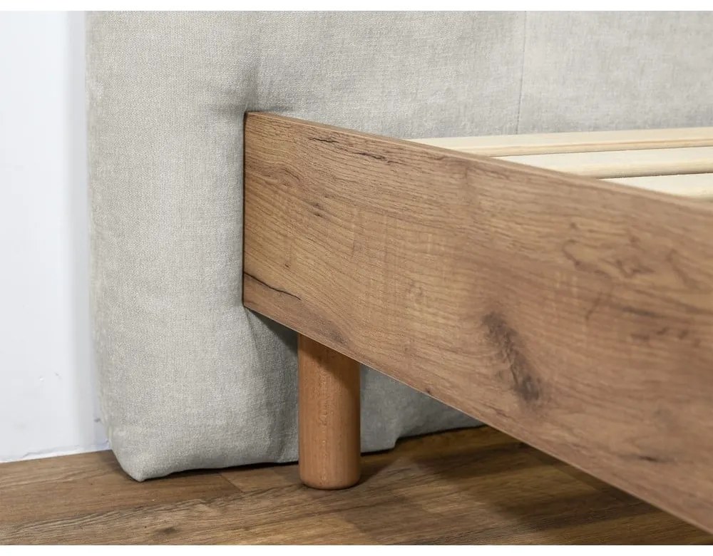 Letto matrimoniale imbottito grigio chiaro rete inclusa 180x200 cm Kumo - Bobochic Paris