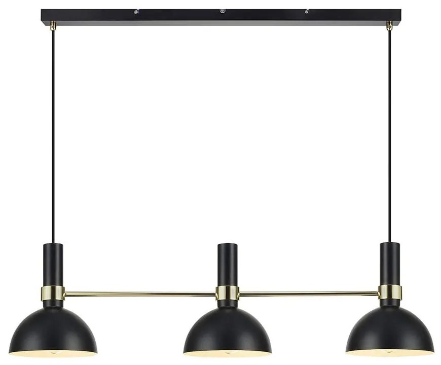 Plafoniera tripla nera Oro nero Larry - Markslöjd