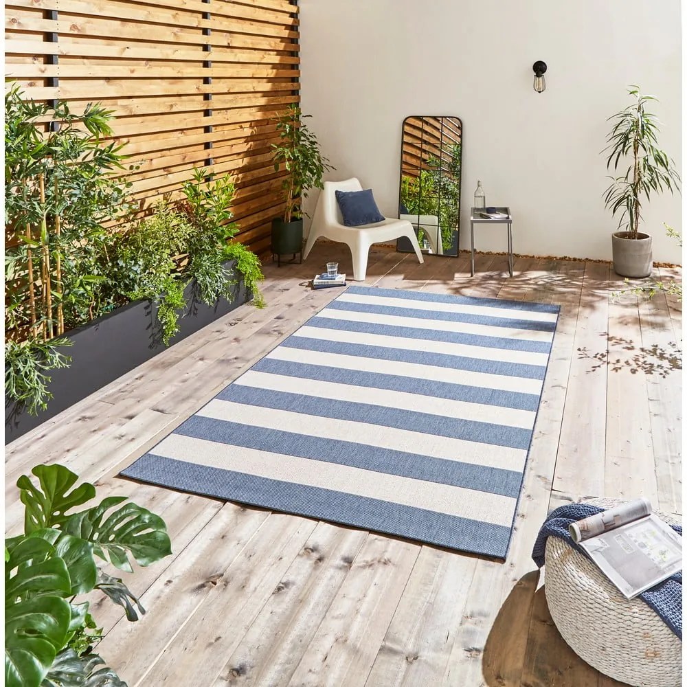 Tappeto per esterni blu/beige 230x160 cm Santa Monica - Think Rugs