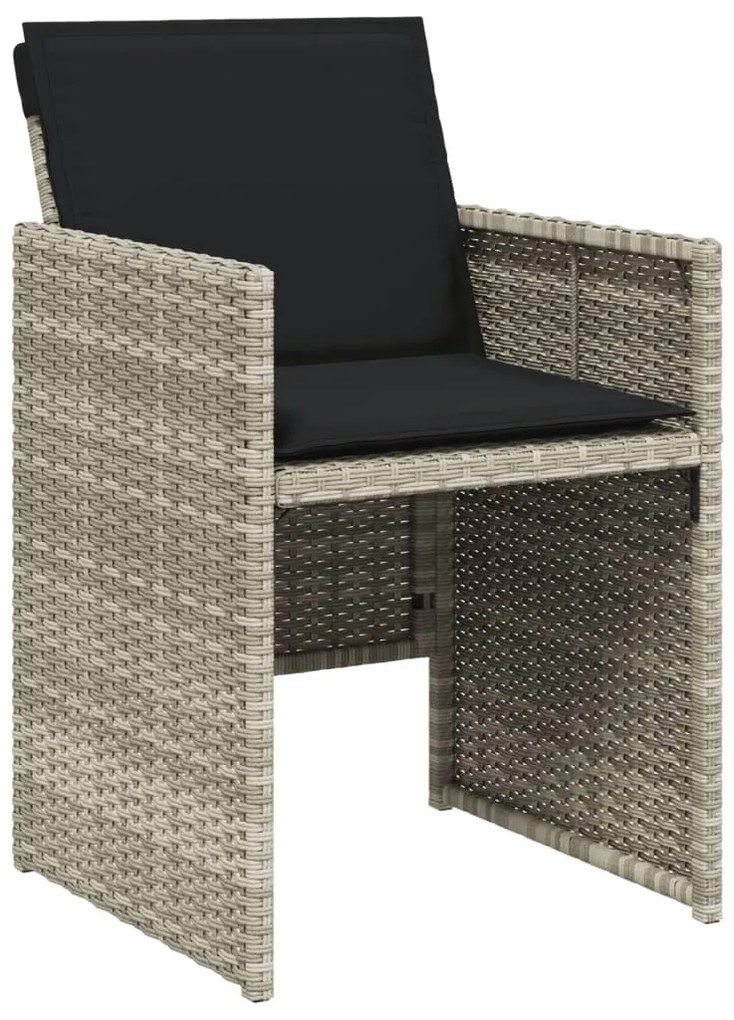 Set da pranzo da giardino 13pz con cuscini grigio in polyrattan