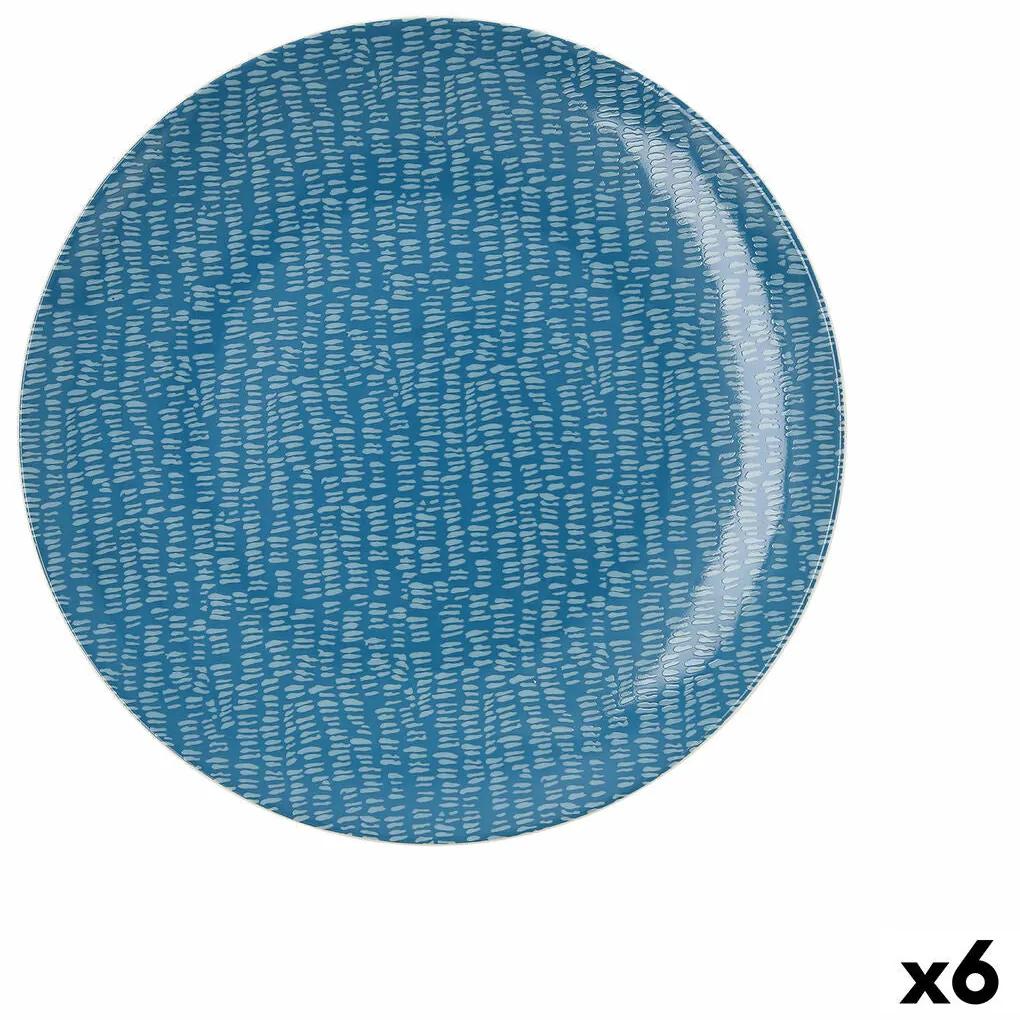 Piatto Piano Ariane Ripple Ceramica Azzurro (25 cm) (6 Unità)