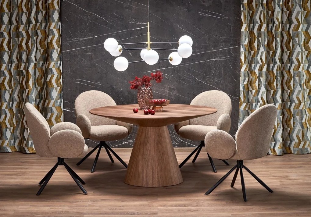Set tavolo rotondo Henderson + 4 sedie K498 beige