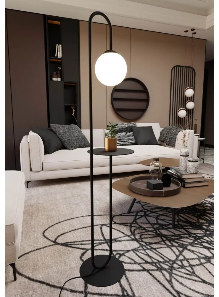 Lampada da terra in acciaio BARI LP1 E14 da interno Colore del corpo Nero