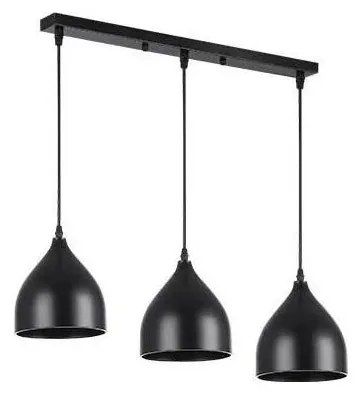Lampadario a sospensione con filo COMO 3xE27/60W/230V nero