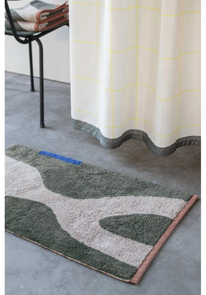 Tappeto in cotone lavabile verde scuro 50x80 cm Figura - Mette Ditmer Denmark