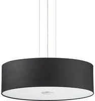 Sospensione Industrial-Minimal Woody Corda Nero 5 Luci E27