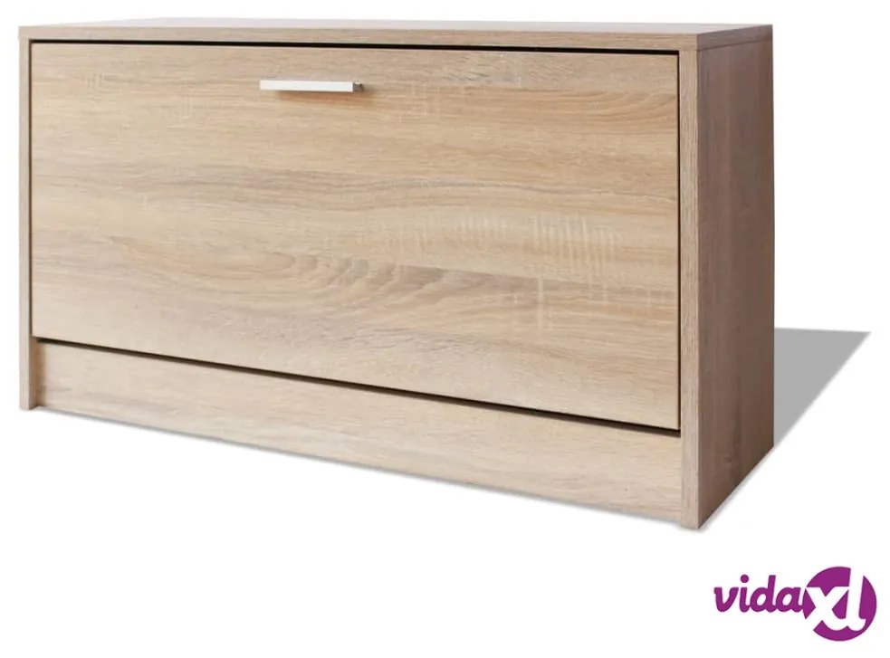 vidaXL Panchina con Scarpiera Colore Rovere 80x24x45 cm