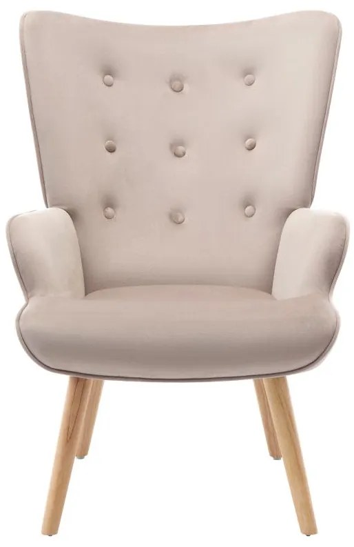 Poltrona in Velluto Beige - VATELY