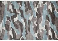 Tappeto 200x300 cm Camouflage grigio e blu