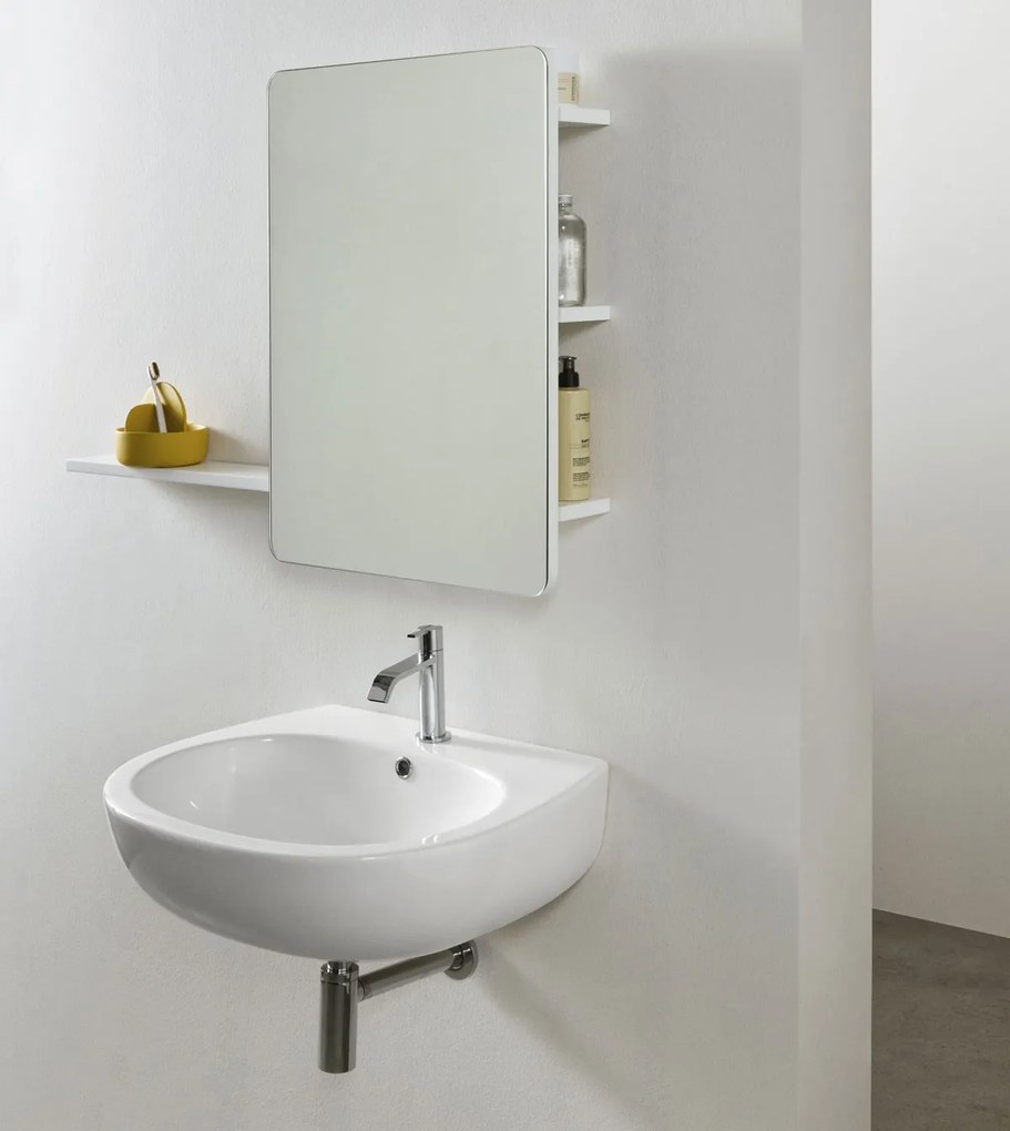 Milk Lavabo A Parete 60x51 Rosso Lucido