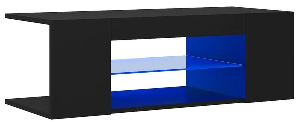 Mobile porta tv con luci led nero 90x39x30 cm