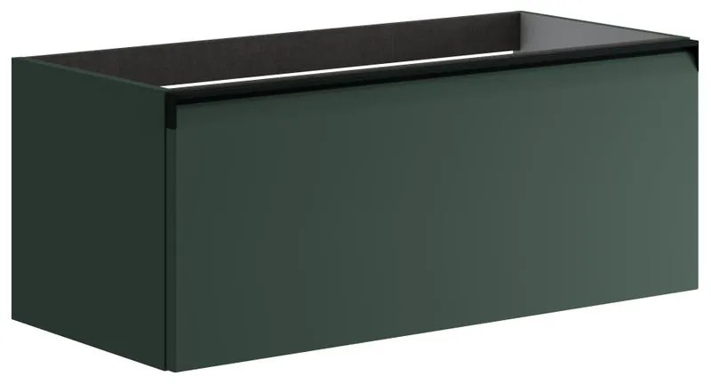 Mobile da bagno sotto lavabo Fusion verde opaco L 99.5 x H 40 x P 45.5 cm 1 cassetto, lavabo non incluso