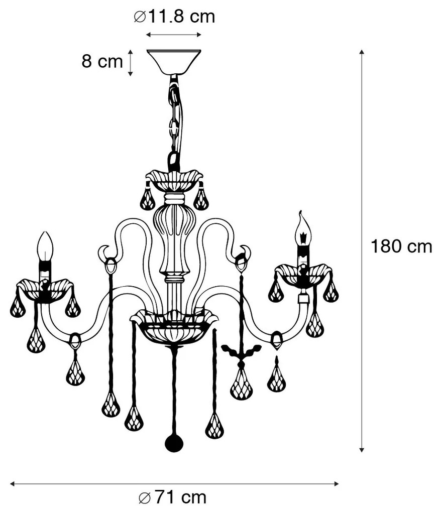 Lampadario classico in acciaio 8 luci - Armas