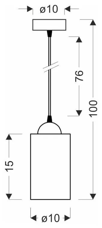 Lampada a sospensione nera con paralume in vetro ø 10 cm Bistro - Candellux Lighting