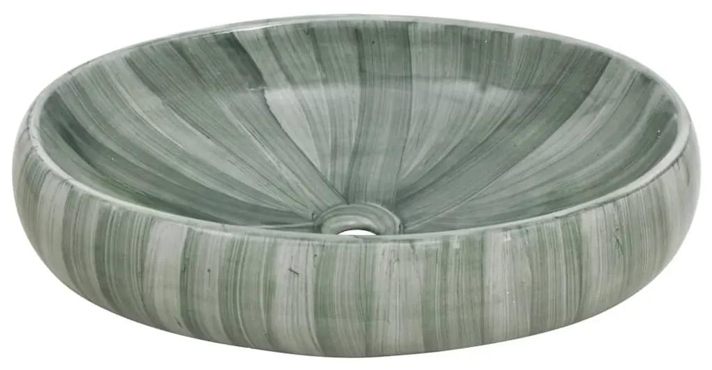 Lavabo da Appoggio Verde Ovale 59x40x15 cm Ceramica