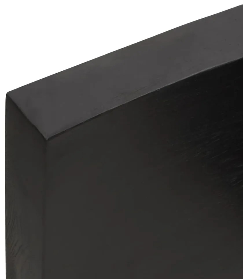 Ripiano muro grigio scuro 220x40x6 cm massello rovere trattato