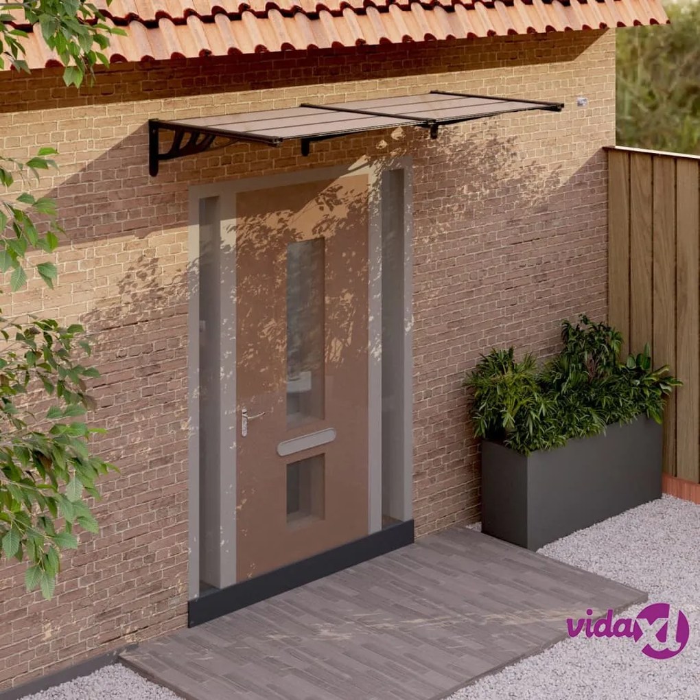 vidaXL Tettoia per Porta Nera 199x90 cm in Policarbonato