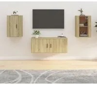 Mobili Porta TV a Parete 2 pz Rovere Sonoma 40x34,5x60 cm