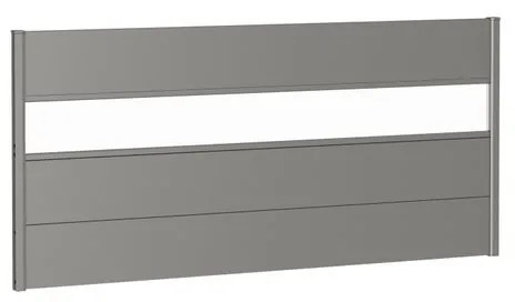 Frangivista con vetro in acciaio metallizzato grigio BIOHORT L 194 x H 91 cm, spessore 44 mm