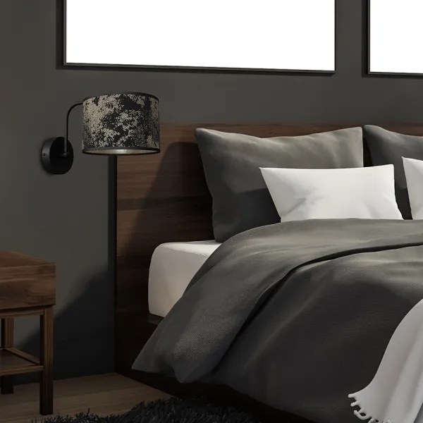 Applique SATINO 1xE27/60W/230V nera/oro