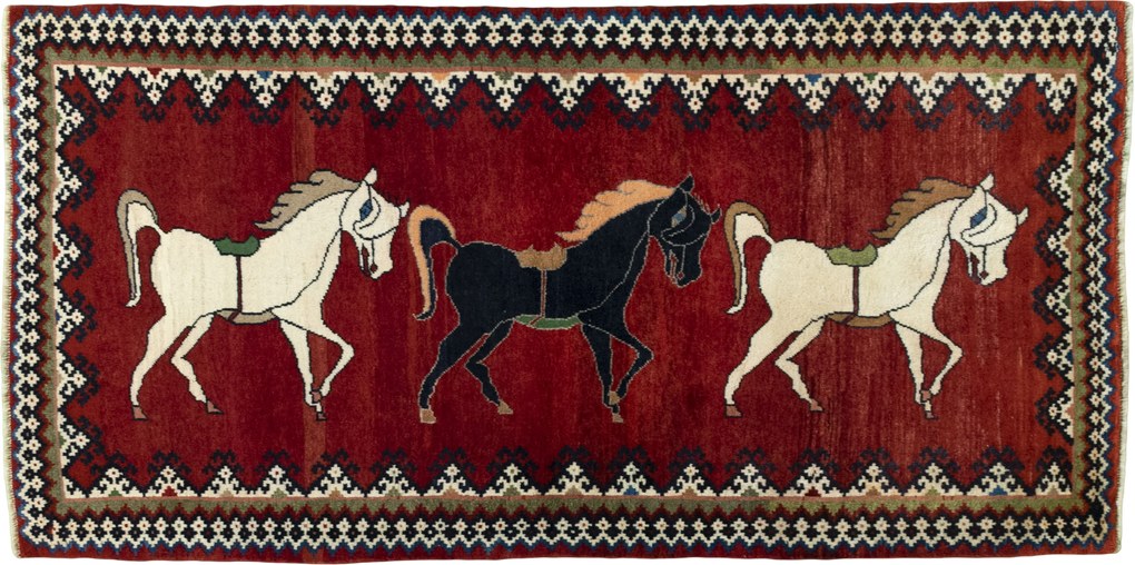 Gabbeh Tappeto persiano 110 x 220 Rosso (Iran) Annodato A Mano