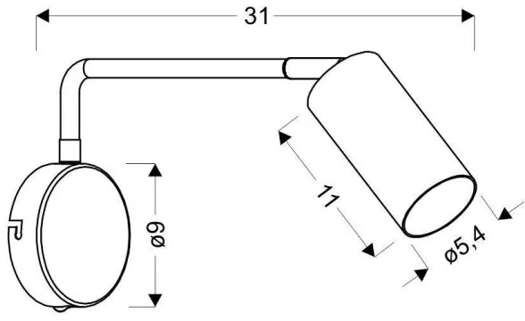 Lampada da muro  TINA 1xGU10/15W/230V nera