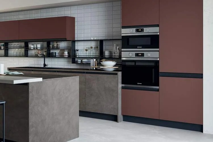Cucina Moderna Icon Swing con isola snack modulare