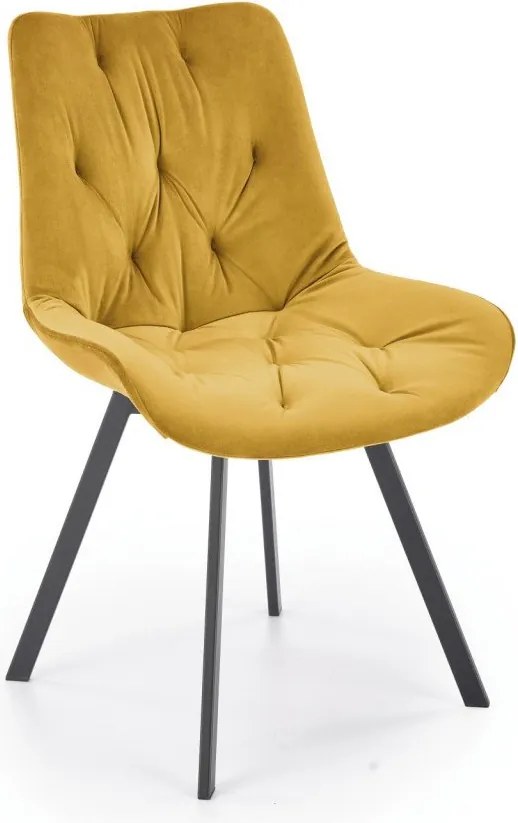 Sedia K519 velluto senape velluto
