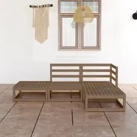 Set Divani da Giardino 4 pz Miele in Legno Massello di Pino cod mxl 36374