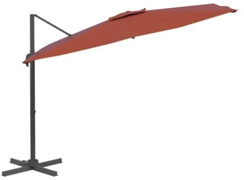 Ombrellone a Sbalzo LED Terracotta 400x300 cm