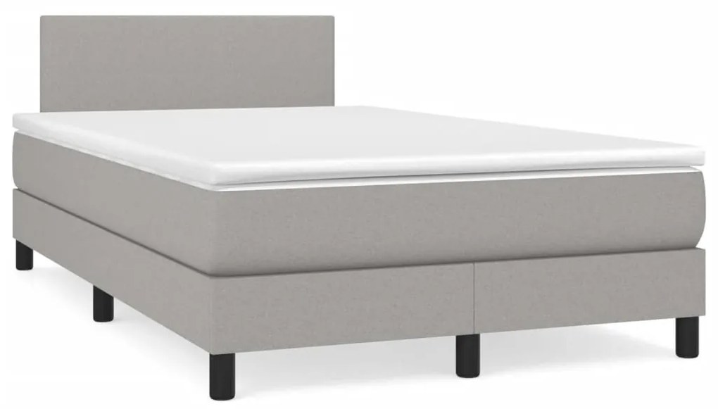 Giroletto A Molle Con Materasso Grigio Chiaro 120x190cm Tessuto /