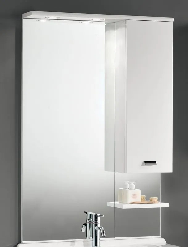 Specchio Contenitore Con Illuminazione Rimini lucido bianco L 70 x H 108 x P 18.5 cm