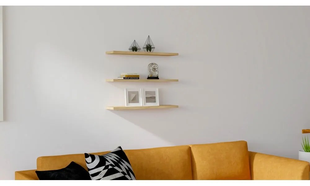 Mensole in rovere decorato in set di 3 Boss - Kalune Design