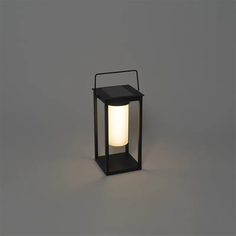 Lampada da esterno moderna nera con LED e dimmer solare - Denlu