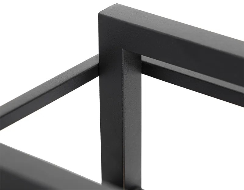 Lampada da tavolo industriale nera con legno - Cage Rack