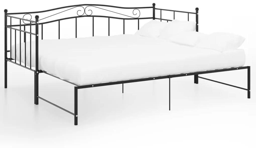 Telaio divano letto estraibile nero in metallo 90x200 cm