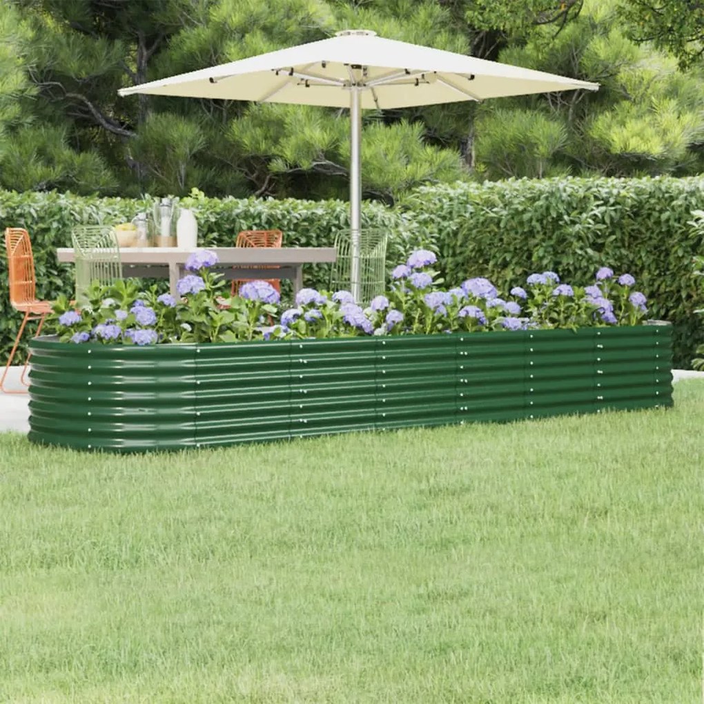 Letto Giardino Acciaio Verniciato A Polvere 296x80x36 Cm Verde /