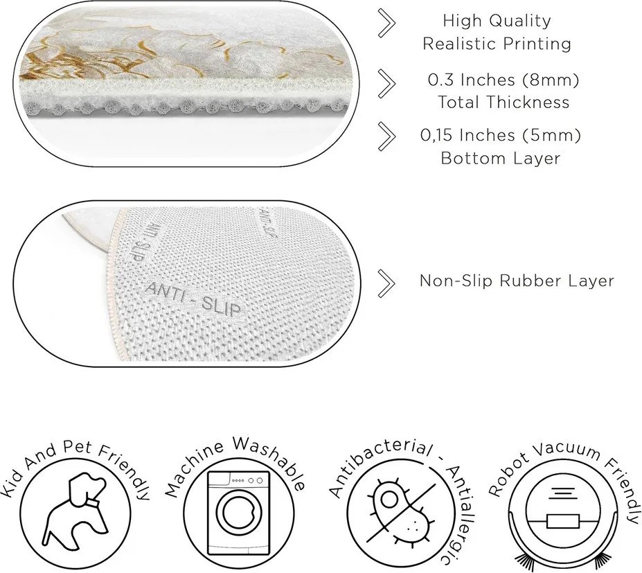 Tappeto rotondo in grigio chiaro/beige lavabile ø 100 cm Soft and Gentle – Mila Home