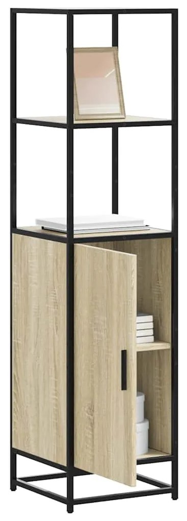 Credenza Rovere Sonoma 35,5x35x139 Cm Legno Multistrato Metallo /