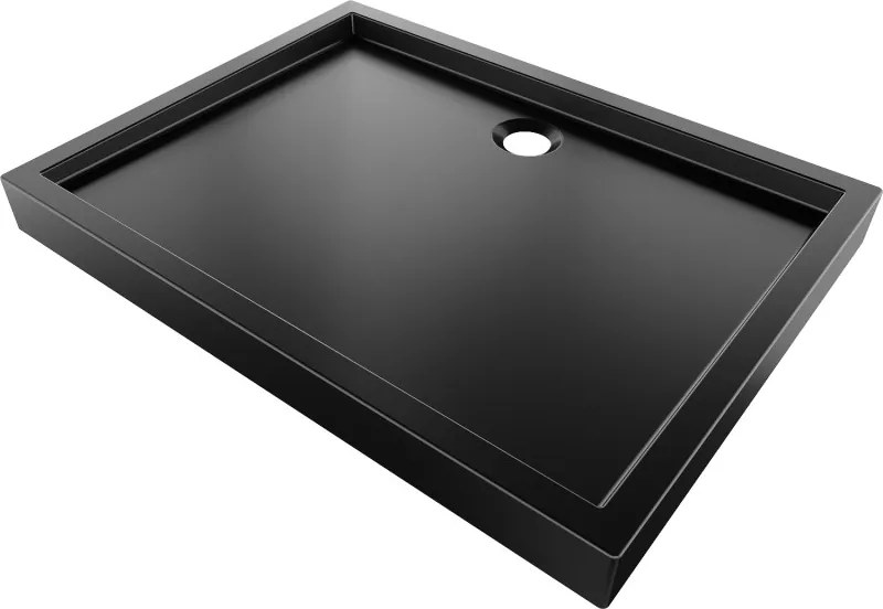 Mexen Flow+ piatto doccia rettangolare 100 x 80 cm, nero opaco - 46R708010H