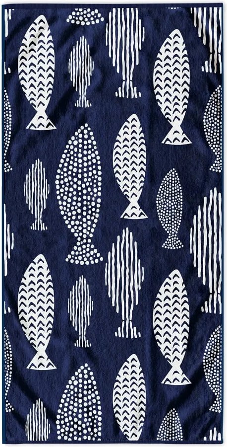 Telo mare blu scuro 90x180 cm Fish - DecoKing