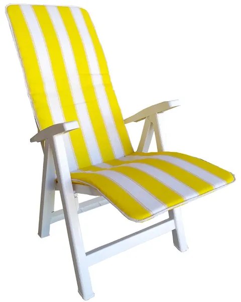 Cuscino imbottito pieghevole copri sdraio sedia 50x154 con bordino GIALLO