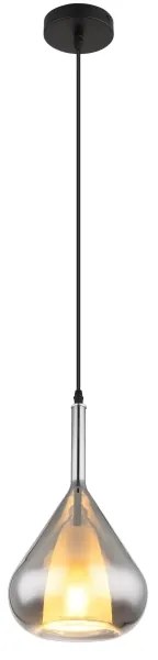 Globo 15542 - Lampadario a sospensione con filo GEEKY 1xE27/60W/230V diametro 20 cm nero