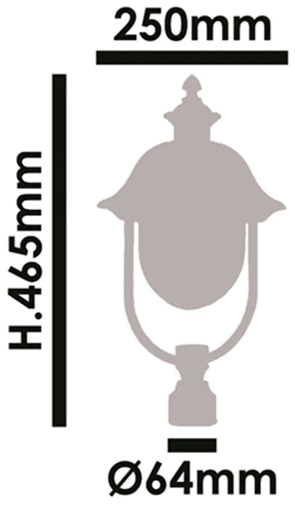 Testa Palo Esterno Classico Tatum Alluminio Nero Rame 1 Luce E27 Ip44