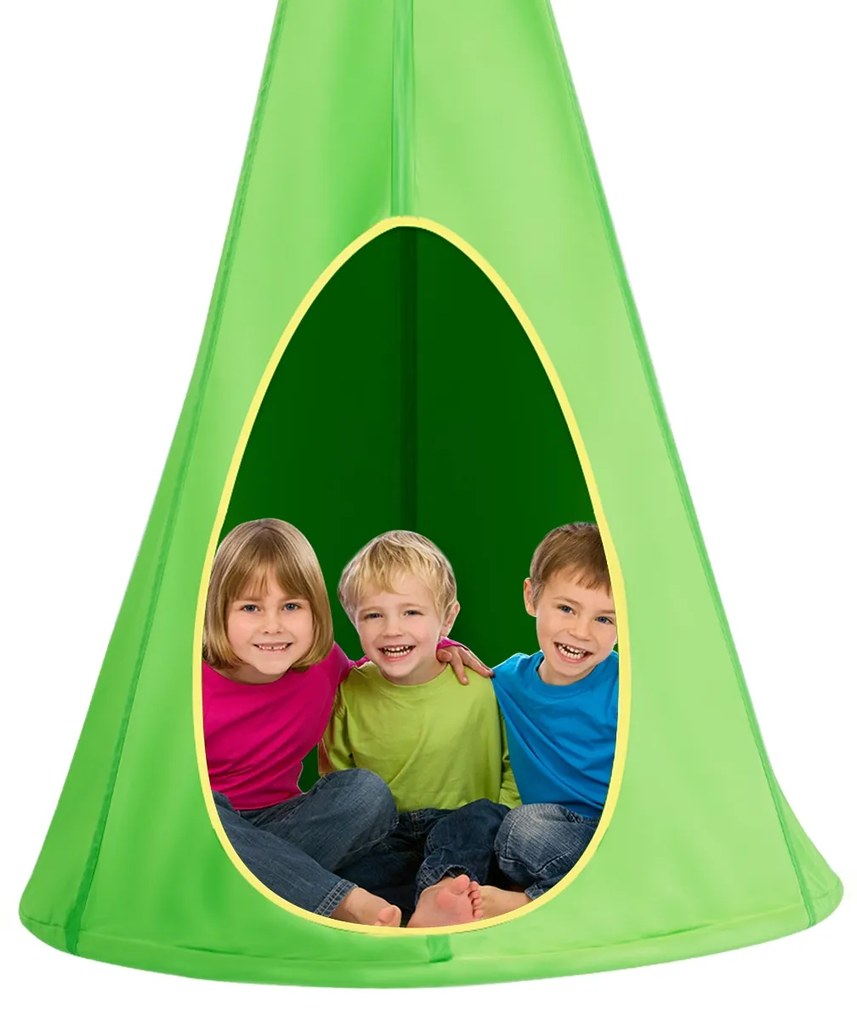 Costway Altalena amaca per bambini, Sedia amaca resistente agli strappi con 2 modalità di montaggio, Verde