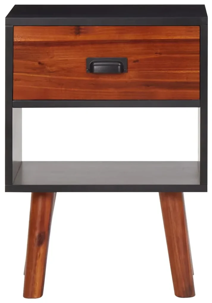 Comodini 2 pz in legno massello di acacia 40x30x57 cm