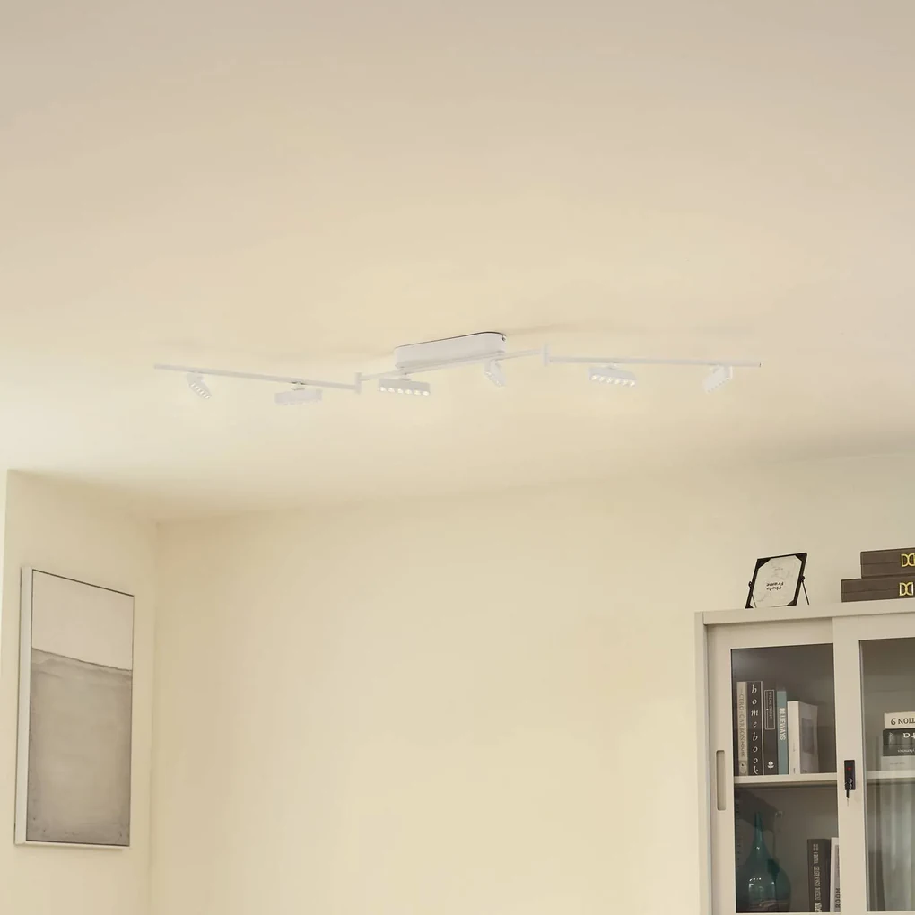 Lindby Faretto LED Eldrin, bianco, a 6 luci, punti luce