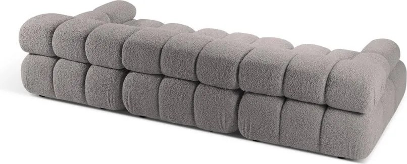 Divano componibile grigio chiaro in tessuto bouclé 282 cm Bellis - Micadoni Home